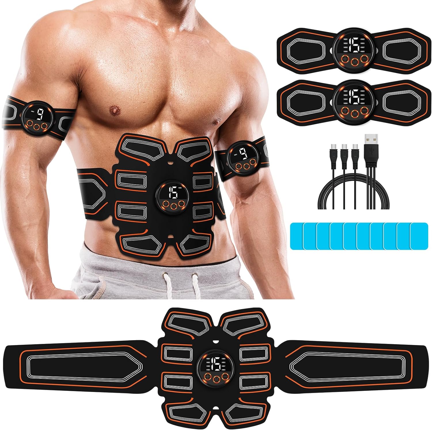 Abs Stimulator, Ab Toning Belt Trainer, Workout Equipment Fo…