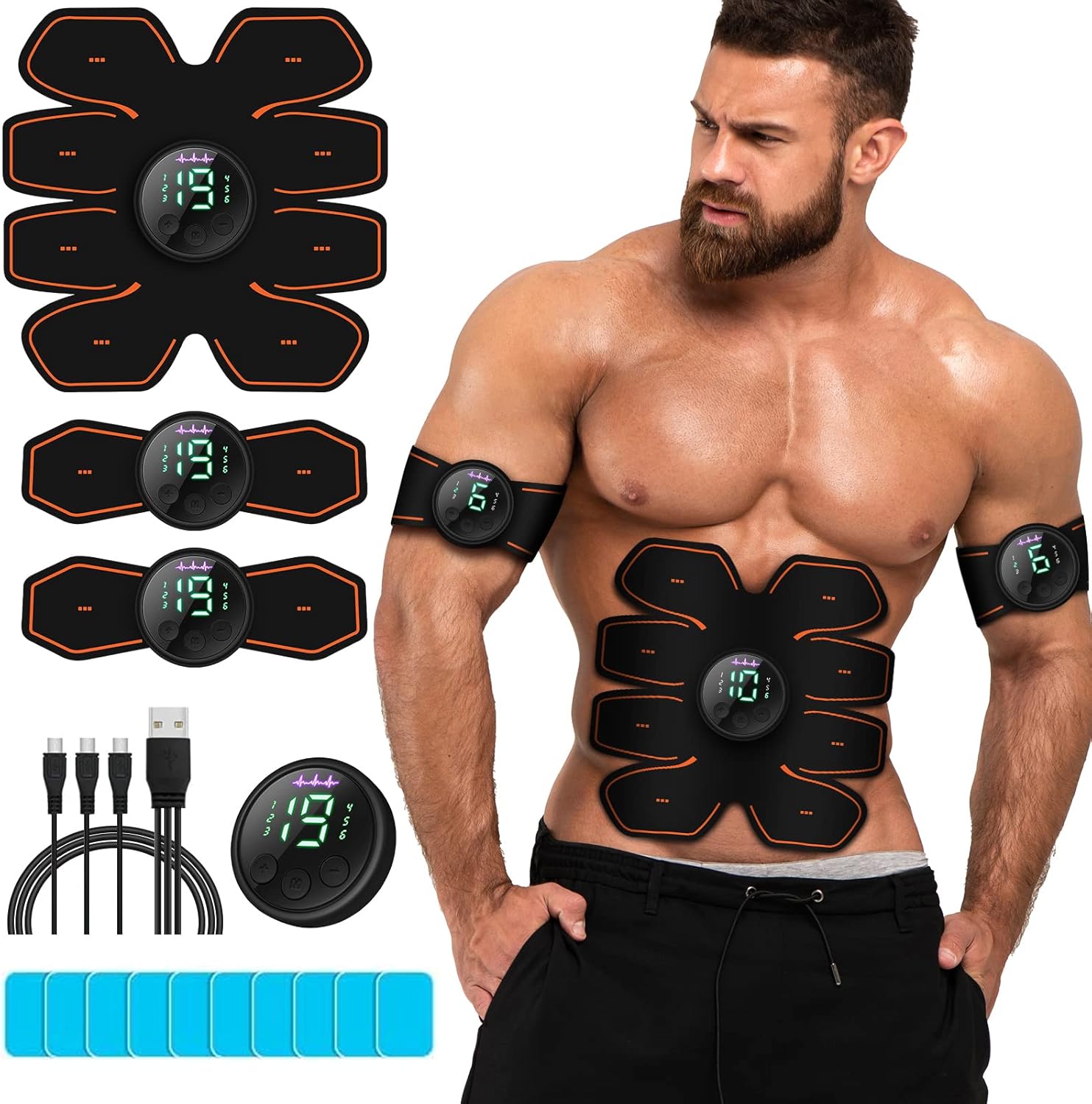 Abs Stimulator Workout Equipment, Ab Machine Usb Rechargeabl…