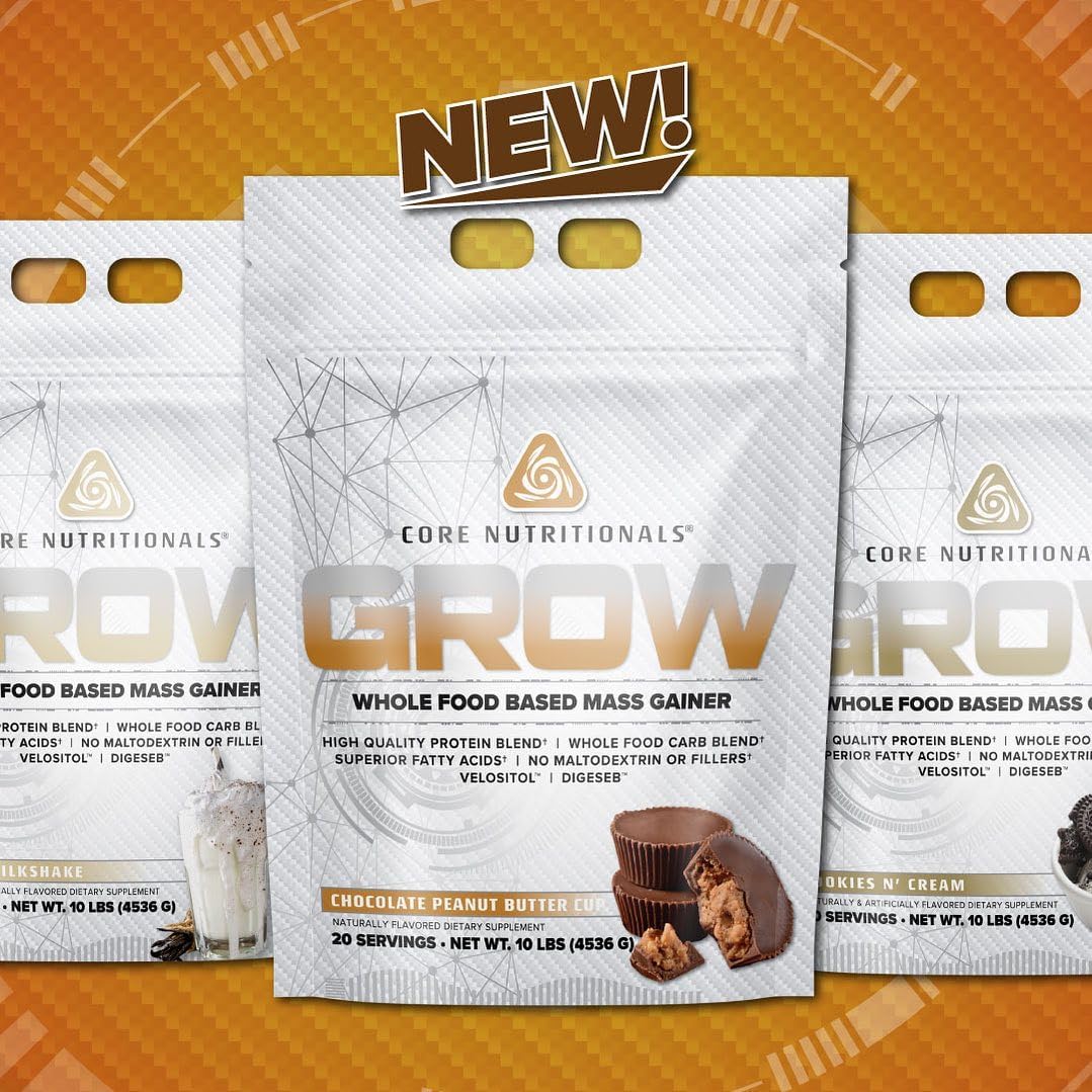 Core Nutritionals Grow Mass Gainer | Whole Food Carb Blend +…