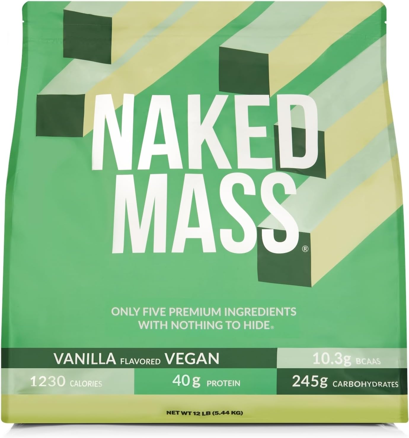 Naked Vegan Mass – Vanilla Vegan Weight Gainer – 1,230 Calor…