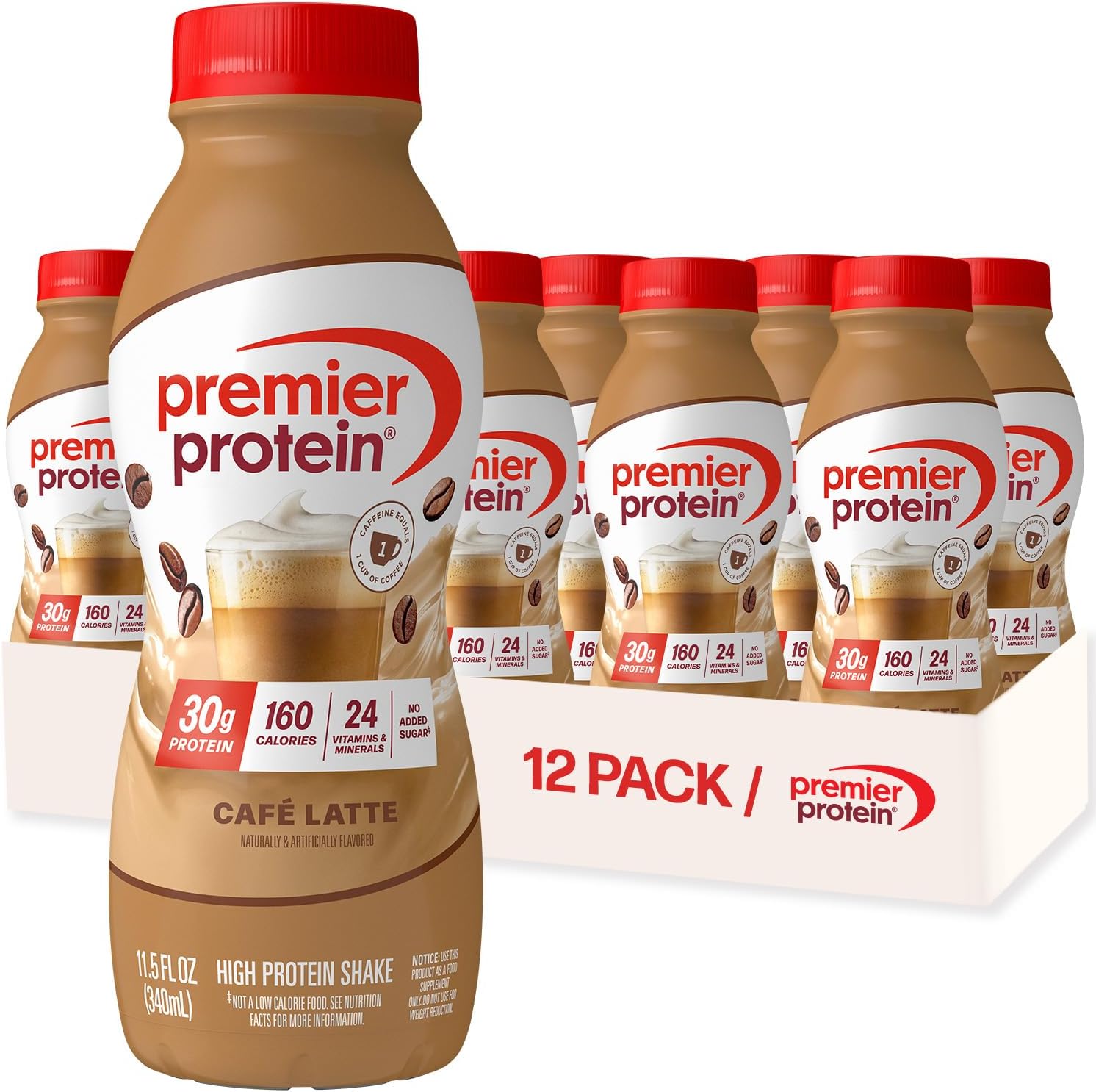 Premier Protein Shake, Café Latte, 30G Protein, No Added Sug…