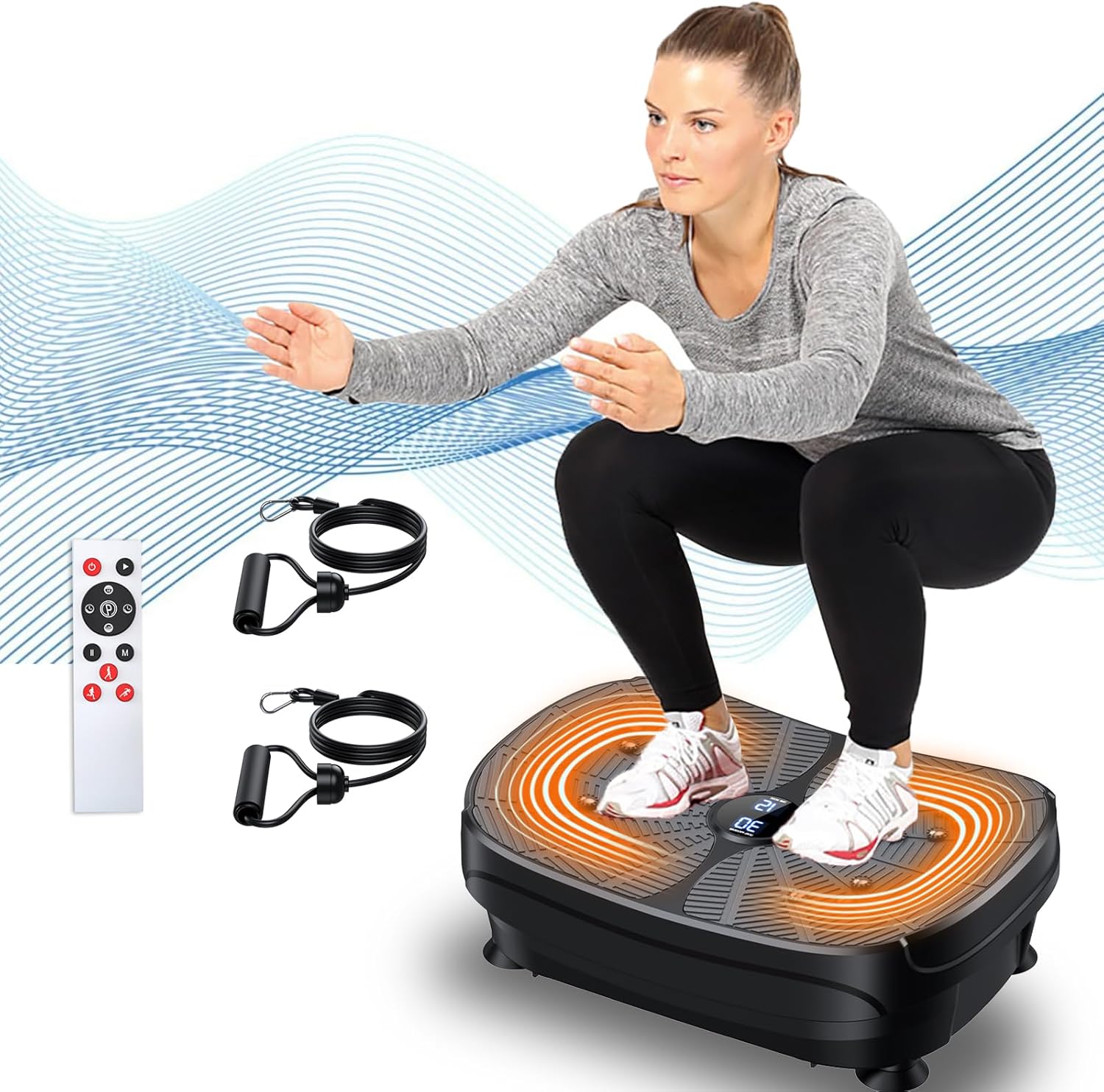 Vibration Plate Exercise Machine, Pbyrd Portable Full Body V…
