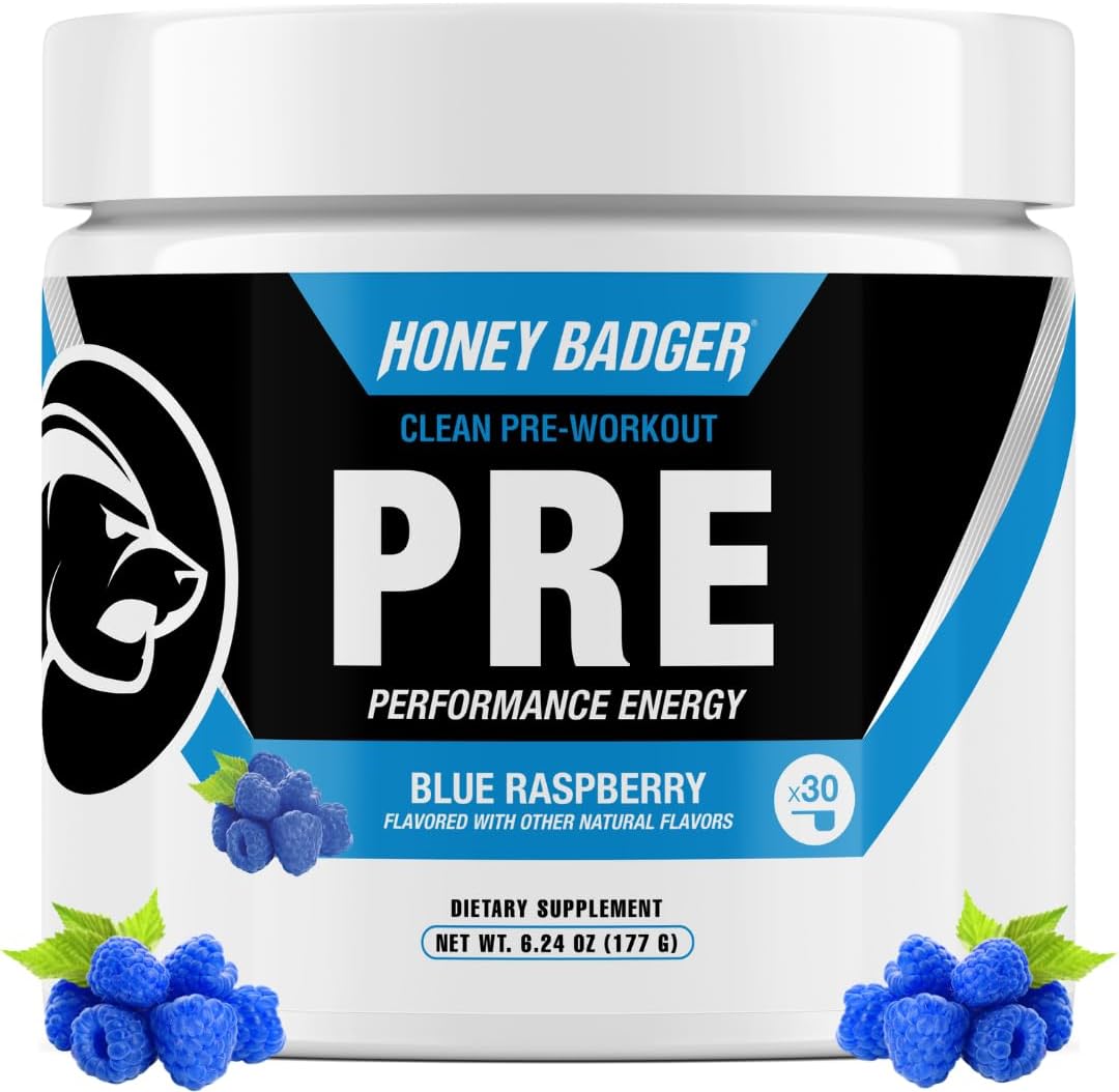 Honey Badger Pre Workout Powder, Keto Vegan Preworkout For M…
