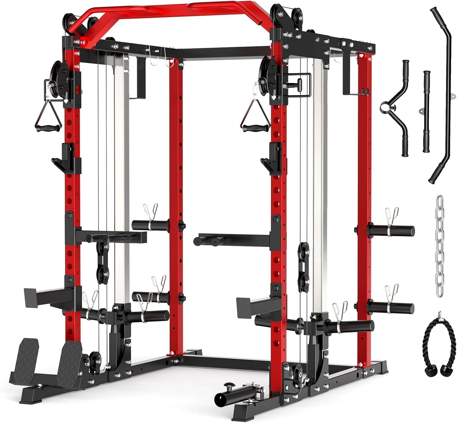 Roygym Power Cage, Power Rack With Dual Independent Pulley S…