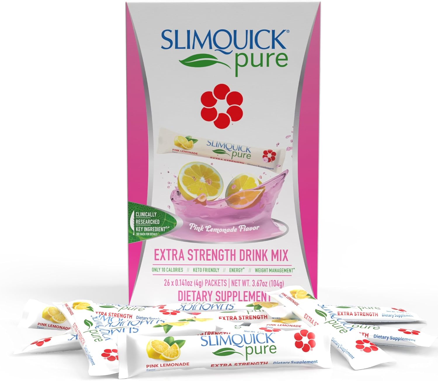 Slimquick Pure 3X Extra Strength Drink Mix Packets, Metaboli…