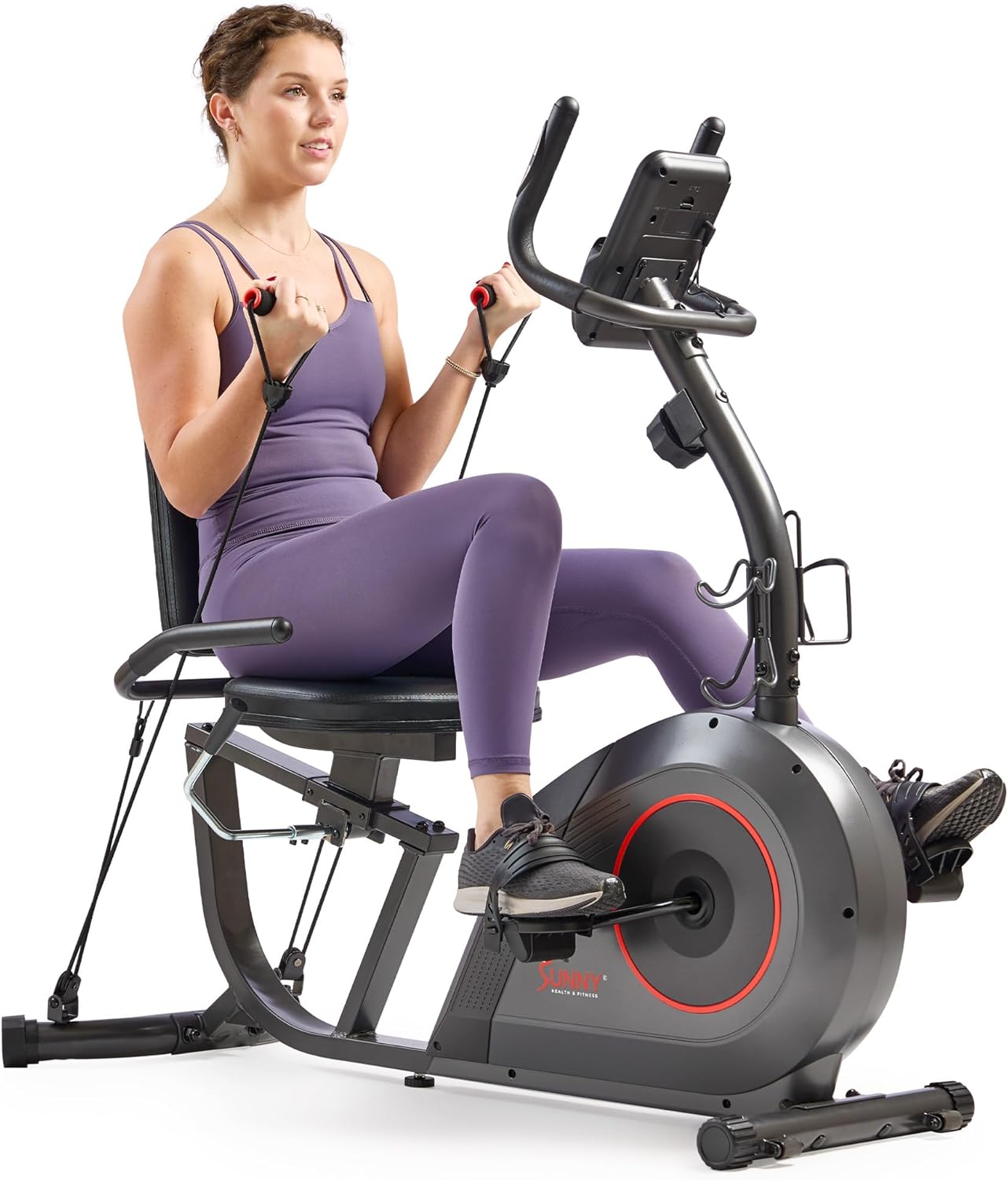 Sunny Health &Amp; Fitness Smart Heavy-Duty Recumbent Bike W/Wid…